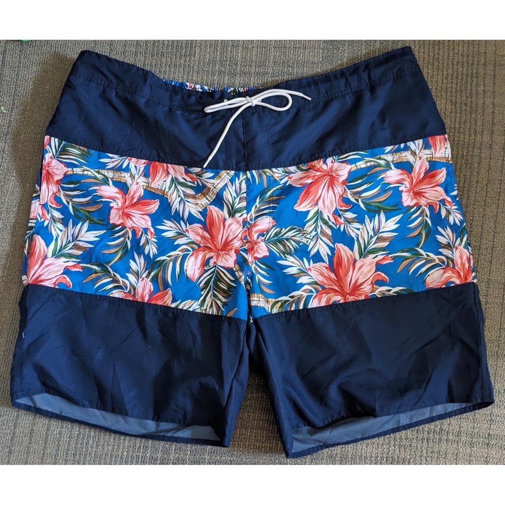 NWT Men's 4XLT Swim Trunks Big Tall Shorts St Johns‎ Lined Tropical Blue Beach